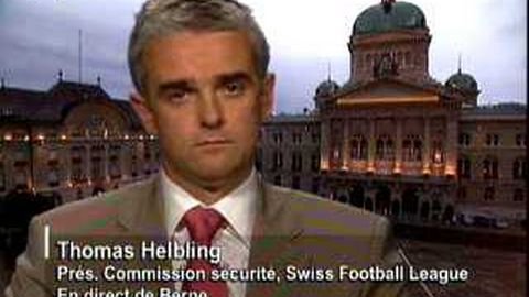 Hooligans zurichois: la réaction de Thomas Helbling, Swiss Football League, en direct de Berne - 19h30 - TV - Play RTS - Radio Télévision Suisse - 480