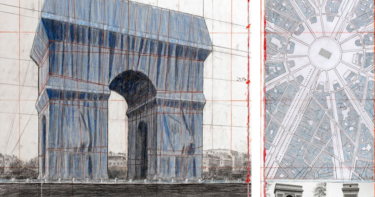 Imaginé par Christo, l'empaquetage de l'Arc de Triomphe débute à Paris