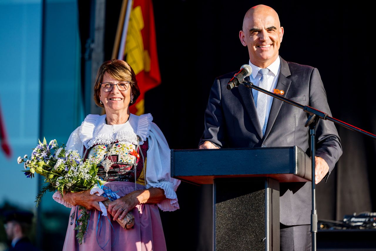 Alain Berset à Lucerne, dimanche 31.07.2022. [Philipp Schmidli - Keystone]