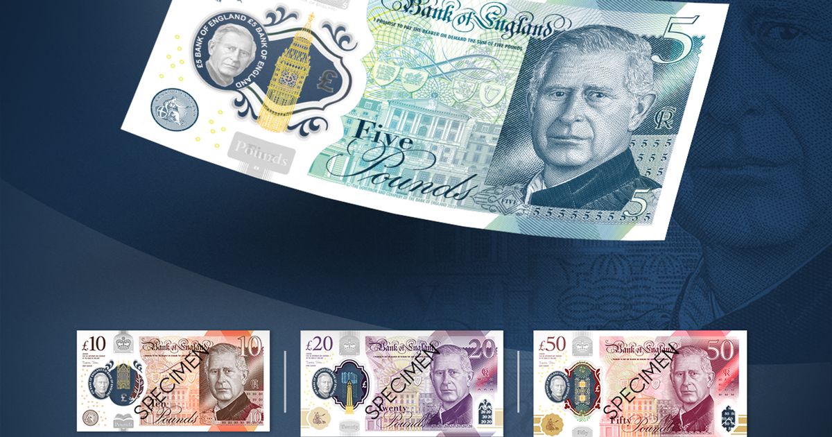 The first banknotes with the effigy of King Charles III expected in