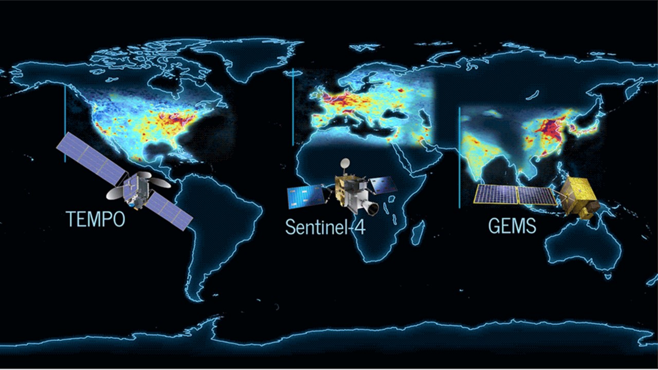 Cubiertas correspondientes de los generadores de imágenes TEMPO, Sentinel-4 y GEMS [TEMPO/NASA]