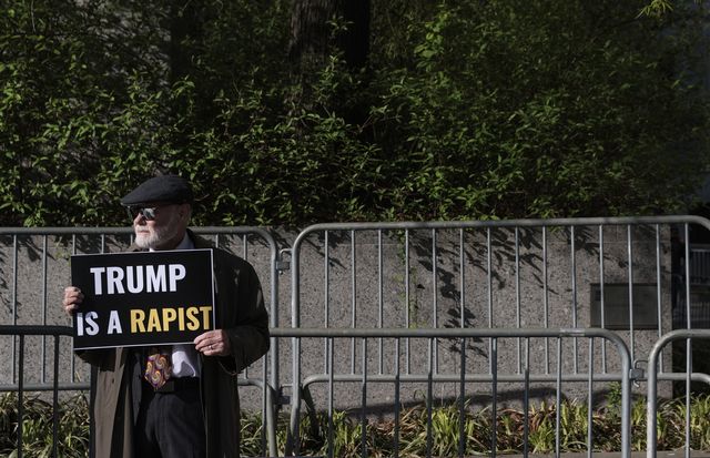 A person with a sign 