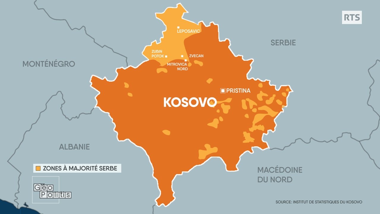 A third of Kosovo Serbs live in the north of the country. [Géopolitis - RTS]