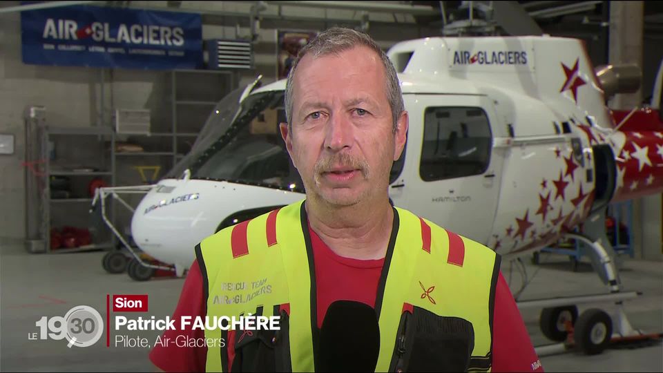 Patrick Fauchère, Air-Glaciers-Pilot, erklärt die Schwierigkeiten bei den Löscharbeiten des Feuers in Bitsch (VS) [RTS]