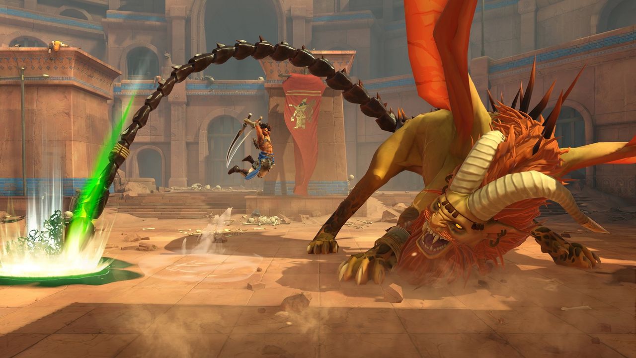Dans le jeu vidéo, Sargon est confronté à une manticore, une créature mythologique persane. "Prince of Persia : La couronne perdue". [Ubisoft]